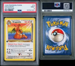 Pokemon TCG Dragonite 19/62 Fossil 1st Edition 1999 PSA 9 English MINT - Image 3
