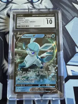 2021 POKEMON SWSH EVOLVING SKIES 040/203 GLACEON V CGC 10 LOW POP GEM MINT - Image 1