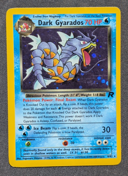 Vintage Pokemon TCG - Team Rocket - Unlimited Dark Gyarados 8/82 Holo: LP-/MP+ - Image 1