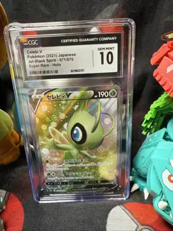 Celebi V Pokemon 2021 Japanese Jet Black Spirit Super Rare Halo CGC 10 Graded - Image 2