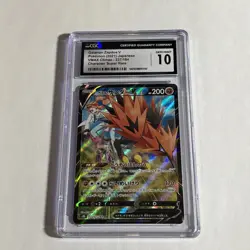 2021 Pokemon Japanese 237/184 Galarian Zapados V CGC Gem Mint 10 VMAX Climax - Image 1