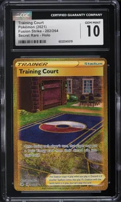 2021 Pokemon Fusion Strike Secret Rare Holo Training Court #282 CGC 10 GEM MINT - Image 1