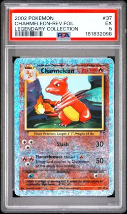 PSA 5 2002 Pokemon Legendary Collection Charmeleon 37/110 Reverse Holo Foil Rare - Image 1