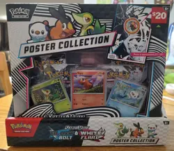 Pokemon Scarlet & Violet Black Bolt & White Flare Poster Collection x6+Display - Image 1