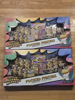 Pokemon Ascended Heroes Focused Fighters Premium Collection Sam’s Club Lot Of 2 - Image 1