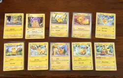 Pikachu Pokemon TCG Card Lot Of 10 Collection Lot Non Holo - Image 1