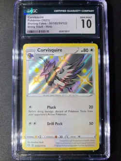 2021 Pokemon Corvisquire SV102/SV122 Shining Fates LP CGC Mint 10 Graded Card - Image 1