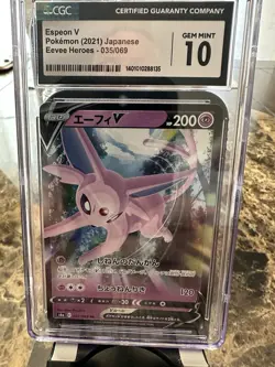Espeon V Pokemon 2021 Pokemon Japanese Eevee Heroes CGC 10 035/069 - Image 1
