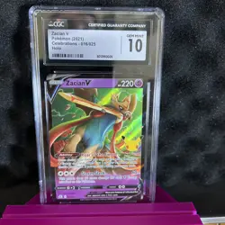 2021 Pokemon Celebrations Zacian V 016/025 CGC 10 Gem Mint Ultra Rare 25th - Image 1