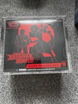 Pokemon TCG Destined Rivals ETB Elite Trainer Box New Sealed With Acrylic Case - Image 1