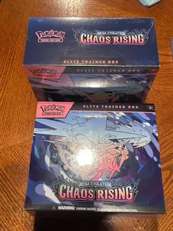 Pokemon TCG Mega Evolution Chaos Rising Elite Trainer Box ETB Lot of 2 Sealed - Image 1