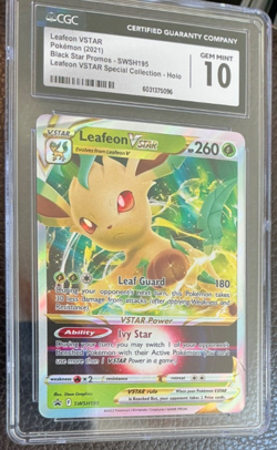 Leafeon VSTAR Holo 2021 Pokemon Black Star Promos SWSH195 CGC 10 Gem 💎 - Image 1