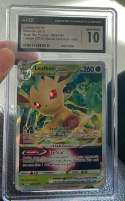 Leafeon VSTAR Holo 2021 Pokemon Black Star Promos SWSH195 CGC 10 Gem 💎 - Image 4