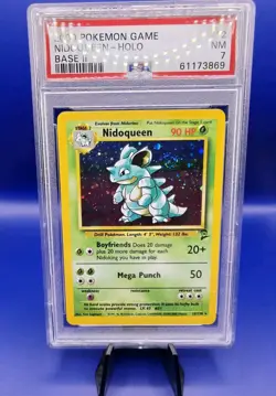 Nidoqueen 12/130 Holo Rare Base Set 2 Pokemon Card TCG WOTC 2000 PSA 7 SWIRL - Image 4