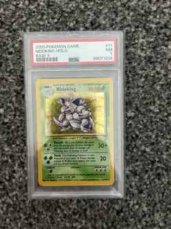 PSA 7 2000 Pokemon TCG Base Set 2 Nidoking 11/130 Holo Rare English - Image 1