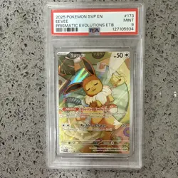 Pokemon Prismatic Evolutions Eevee Promo Card 2025 SVP EN 173 PSA 9 - Image 1