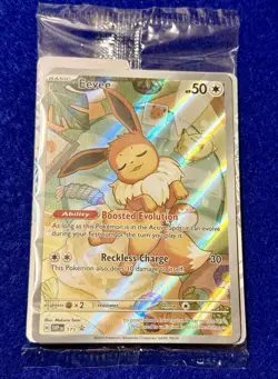 Pokemon TCG Eevee SVP 173 Prismatic Evolutions ETB Full Art Promo Card Sealed - Image 1