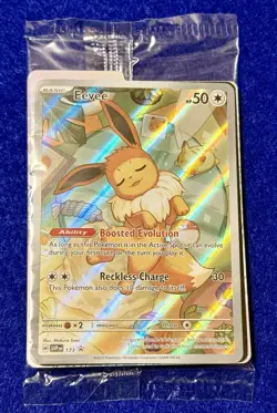 Pokemon TCG Eevee SVP 173 Prismatic Evolutions ETB Full Art Promo Card Sealed - Image 1
