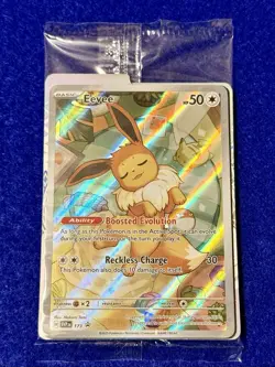 Pokemon TCG Eevee SVP 173 Prismatic Evolutions ETB Full Art Promo Card Sealed - Image 1