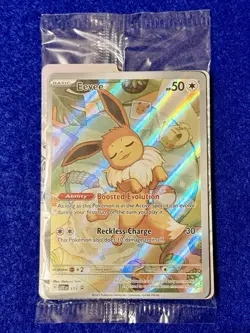 Pokemon TCG Eevee SVP 173 Prismatic Evolutions ETB Full Art Promo Card Sealed - Image 1