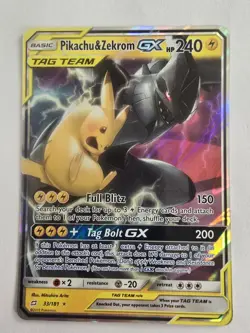 Pokemon TCG Pikachu & Zekrom GX Team Up Holo Card 33/181 - Image 1