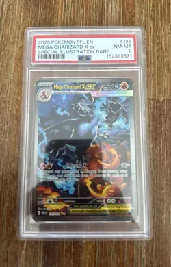 The Pokemon Company Mega Charizard X EX 125/094 SIR Holo PSA 8 English 2025 - Image 1