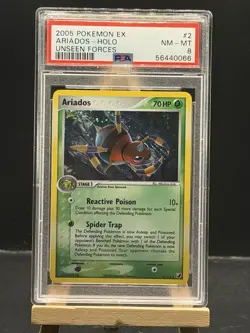 Ariados 2/115 Holo 2005 Pokemon EX Unseen Forces PSA 8 NM-MT - Image 1