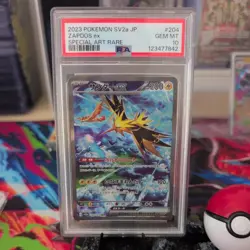 PSA 10 Zapdos ex 204/165 SAR Japanese 151 sv2a Pokemon TCG 2023 - Image 1