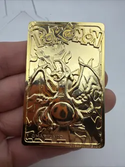 Charizard Burger King Gold Plated 23K Gold Metal Pokemon Card 1999 VTG - Image 1