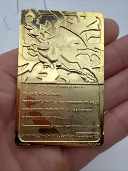 Charizard Burger King Gold Plated 23K Gold Metal Pokemon Card 1999 VTG - Image 2