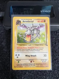 Pokemon TCG Aerodactyl Fossil Holo Card 1/62 Unlimited Rare - Image 1