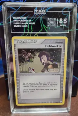 Pokemon Fieldworker 73/92 Reverse Holo Stamped Legend Maker Card Mew TAG 8.5 - Image 1