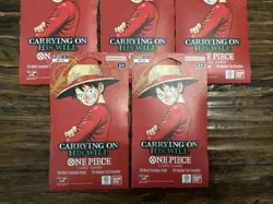 5x One Piece TCG Carrying On His Will Sleeved Booster Pack Lot of 5 English OP13 - Image 2