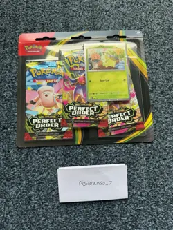 Pokemon TCG Perfect Order Chikorita 3 Pack Booster Blister Factory Sealed - Image 1