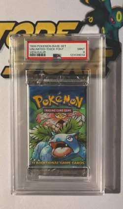 Pokemon Sealed Base Set Unlimited Booster Pack 1999 Venusaur Artwork WOTC PSA 9 - Image 3