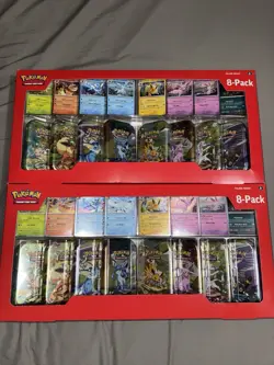 Pokemon TCG Prismatic Evolutions Costco 8 Mini-Tin Bundle SEALED x 2 - Image 1