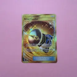 Great Catcher 264/236 NM Gold Holo Secret Rare Cosmic Eclipse Pokemon Card - Image 1