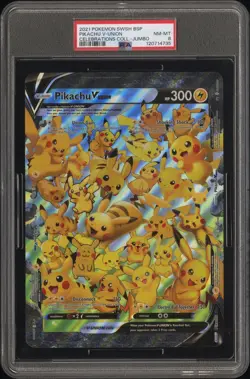 PSA 8 PIKACHU V-Union JUMBO SWSH Celebrations Black Star Promo 2021 Pokemon - Image 1