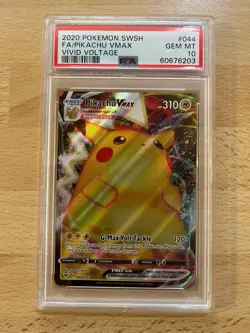 Pokemon Pikachu TCG VMAX Vivid Voltage Holo Ultra Rare Card 044/185 PSA 10 GM - Image 1