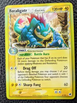 Pokemon Feraligatr Delta Species EX Dragon Frontiers 2/101 Holo Rare NM-LP - Image 1