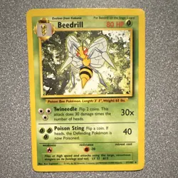 Beedrill Base Set 1999 17/102 Rare 80 HP Pokemon TCG Card Stage 2 English - Image 1