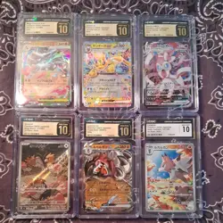 LOT OF 12 CGC GRADED POKEMON CARDS/5 PRISTINE 10S/JAPANESE - Image 1