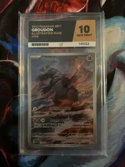 Pokemon Groudon TCG Holo Illustration Rare Card 199/182 Ace 10 Gem Mint - Image 1