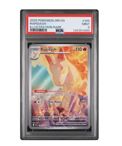 2025 Pokemon Destined Rivals EN #189/182 Rapidash Illustration Rare PSA 9 MINT - Image 1
