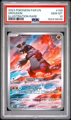 PSA 10 Gem Mint Groudon 2023 Paradox Rift 199/182 Illustration Rare - Image 1