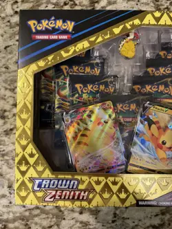 Pokemon TCG Crown Zenith Pikachu Vmax Premium Collection Box 7 packs SEALED - Image 2