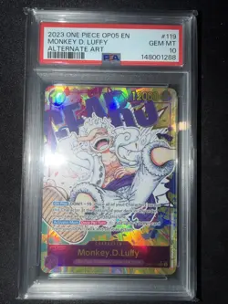 Monkey D. Luffy PSA 10 One Piece OP05-119 Gear 5 Alternate Art English Card 2023 - Image 1
