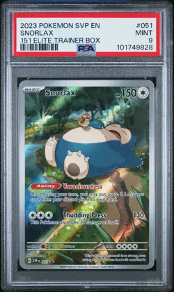 2023 POKEMON SVP EN-SV BLACK STAR PROMO 151 ELITE TRAINER BOX #051 SNORLAX PSA 9 - Image 1