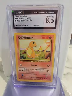 Pokemon Charmander 1999 Base Set 46/102 CGC 8.5 NM/Mint English - Image 1