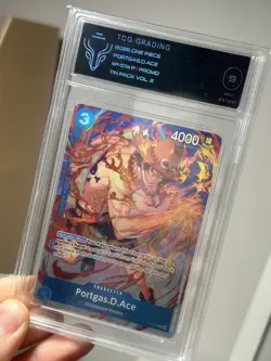 One Piece Portgas D Ace P-074 Promo Tin Pack Vol. 2 English TCG Grading 9 - Image 1